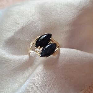 14K Yellow Gold Black Onyx Ring